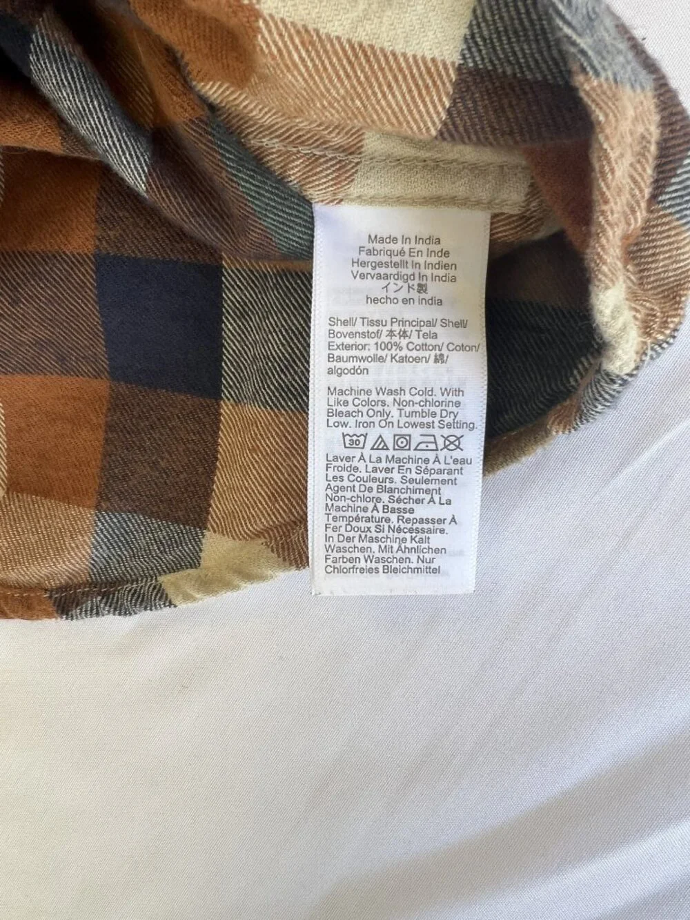 NWOT J.Crew Classic Fit Flannel Men's XL Brown Rust Plaid Button Down Shirt